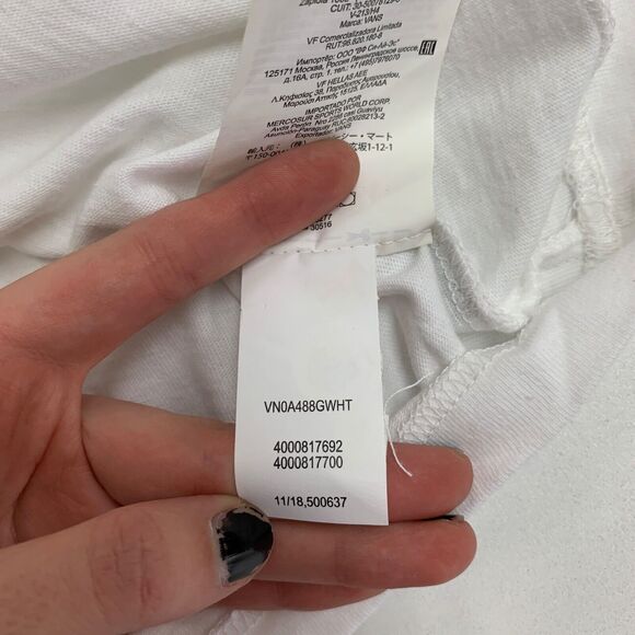 Vans Tee Shirt Womens S White/Yellow Baby Checkerboard Cotton Graphic Crew Neck - Picture 13 of 16